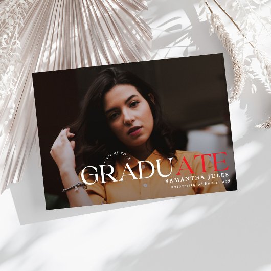 Moderner Graduate Foto Abschluss Einladung