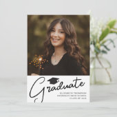 Moderner GRADUATE Foto-Abschluss für formale Skrip Ankündigung (Stehend Vorderseite)