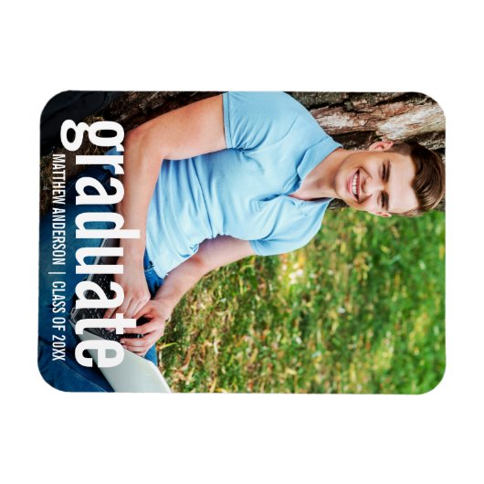 Moderner Graduate Foto Abschluss Magnet (Horizontal)