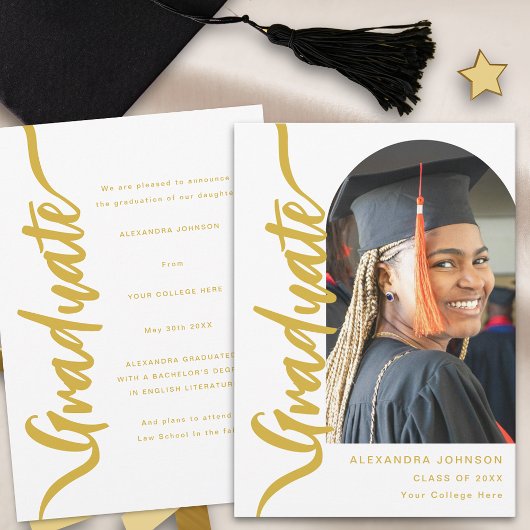 Moderner Graduate Foto Arch Ankündigung