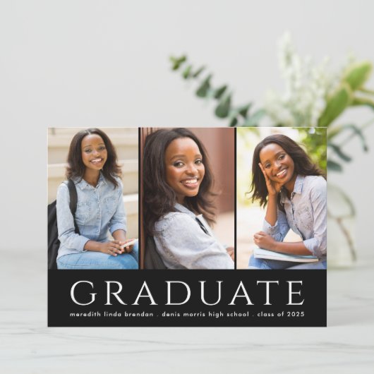 Moderner Graduate Foto Collage Abschluss Ankündigung (Stehend Vorderseite)