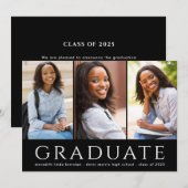 Moderner Graduate Foto Collage Abschluss Ankündigung (Vorne/Hinten)