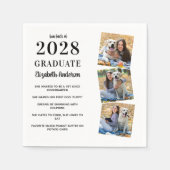 Moderner Graduate Fun Fakt 3 Foto Abschluss Napki Serviette (Vorderseite)