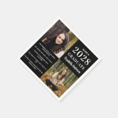 Moderner Graduate Fun Fakten Abschluss 2 Foto Serviette (Ecke)