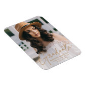 Moderner Graduate Gold Script Foto Abschluss Magnet (Rechte Seite)
