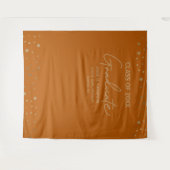 Moderner Graduate Script Orange Gold Abschluss Wandteppich (Vorderseite (Horizontal))