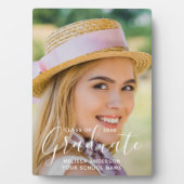 Moderner Graduate Simple Custom Foto Abschluss Fotoplatte (Vorderseite)
