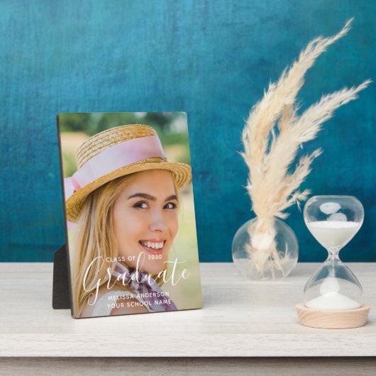 Moderner Graduate Simple Custom Foto Abschluss Fotoplatte (Seite)