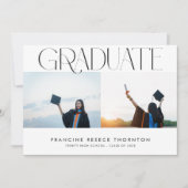 Moderner Graduate Text High School Foto Abschluss Ankündigung (Vorderseite)