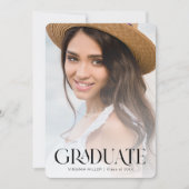 Moderner Graduate Typografy Abschluss Ankündigung (Vorderseite)