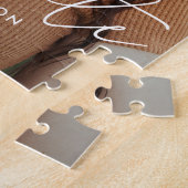 Moderner Graduate White Script Foto Abschluss Puzzle (Seite)