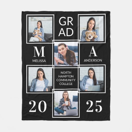 Moderner Graduiertenstatus 6 Abschluss für FotoCol Fleecedecke (Vorderseite)