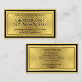 Moderner Grafikdesigner Gold Black Deko Visitenkarte (Vorne/Hinten)