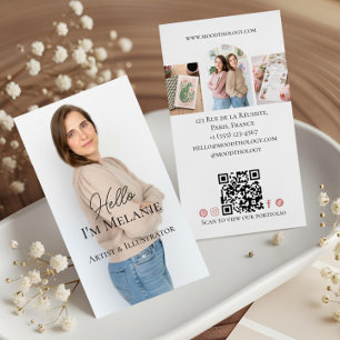 Moderner Grafikdesigner Professionelles Foto QR-Co Visitenkarte