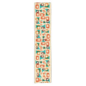 Moderner grafischer Googie-Tischläufer aus dem Mit Kurzer Tischläufer (Vorderseite)