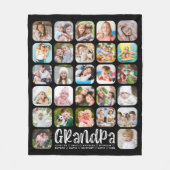 Moderner GRANDPA 27 FotoCollage Custom Text Black Fleecedecke (Vorderseite)