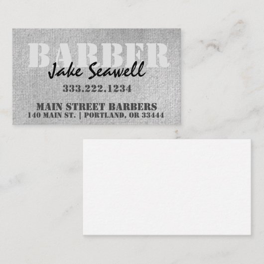Moderner Grau-Barber Visitenkarte (Vorne/Hinten)