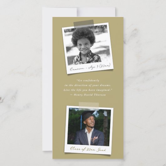 Moderner Grau-Diagonal Stripes Foto Abschluss Ankündigung (Rückseite)