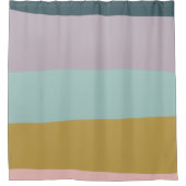 Moderner, grau gestreifter Abstrakter Farbblock Duschvorhang (Vorderseite)