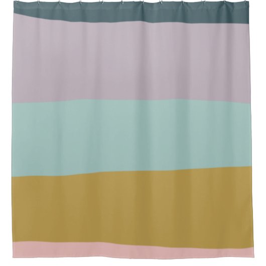Moderner, grau gestreifter Abstrakter Farbblock Duschvorhang (Vorderseite)