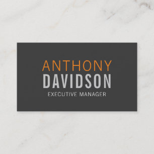 Moderner, grau-orangefarbener Text Minimalistisch  Visitenkarte