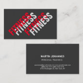 Moderner Grau Red Unique Special Personal Trainer Visitenkarte (Vorne/Hinten)