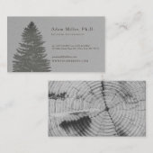Moderner Grau-Scala-Baum Visitenkarte (Vorne/Hinten)