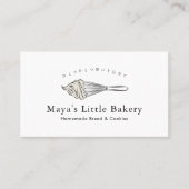 Moderner Grau-Schneebesen-Pastry-Chef Visitenkarte (Vorderseite)