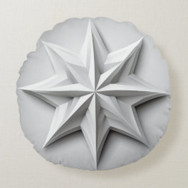 Moderner Grau und Weiß Star Rundes Kissen