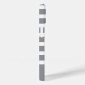 Moderner, grau-weißer Streifen mit Monogramm Case-Mate iPhone Hülle (Rückseite / Rechts)