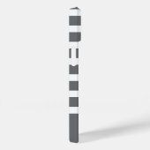 Moderner, grau-weißer Streifen mit Monogramm Case-Mate iPhone Hülle (Rückseite / Rechts)