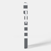 Moderner, grau-weißer Streifen mit Monogramm Case-Mate iPhone Hülle (Rückseite / Links)