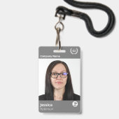 Moderner Graudruck - kundenspezifischer Mitarbeite Ausweis (Vorderseite mit Schlüsselband)