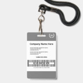 Moderner Graudruck - kundenspezifischer Mitarbeite Ausweis (Rückseite mit Schlüsselband)