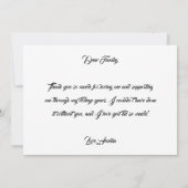 Moderner grauer Chalkboard Abschluss Dankeskarte (Rückseite)