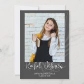 Moderner Grauer Foto Abschluss Einladung (Rückseite)