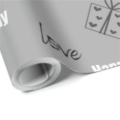 Moderner grauer Geburtstag Geschenkpapier (Rolleneckpunkt)