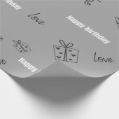 Moderner grauer Geburtstag Geschenkpapier (Ecke)