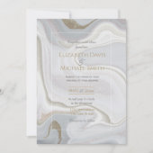 Moderner grauer Glitzer aus Marmor Einladung (Vorderseite)