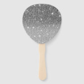 Moderner grauer Glitzer Glitzern Personalisiert Na Fächer (Rückseite)