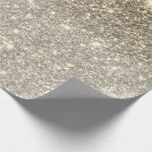 Moderner grauer Glitzer Glitzern Personalisiert Na Geschenkpapier (Ecke)