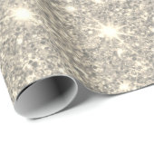 Moderner grauer Glitzer Glitzern Personalisiert Na Geschenkpapier (Rolleneckpunkt)