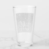 Moderner grauer Glitzer Glitzern Personalisiert Na Glas (Rückseite)