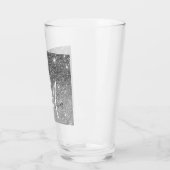 Moderner grauer Glitzer Glitzern Personalisiert Na Glas (Links)