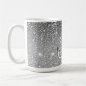 Moderner grauer Glitzer Glitzern Personalisiert Na Kaffeetasse (Links)