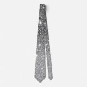 Moderner grauer Glitzer Glitzern Personalisiert Na Krawatte (Vorderseite)