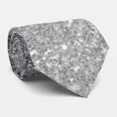 Moderner grauer Glitzer Glitzern Personalisiert Na Krawatte (Gerollt)
