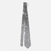Moderner grauer Glitzer Glitzern Personalisiert Na Krawatte (Rückseite)