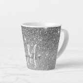 Moderner grauer Glitzer Glitzern Personalisiert Na Milchtasse (Rechte Ecke)