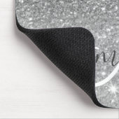 Moderner grauer Glitzer Glitzern Personalisiert Na Mousepad (Ecke)